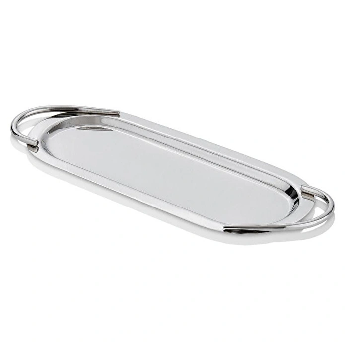 Cornella Basic Elips Sunum Tepsisi Silver Büyük En:16 Cm X Boy:44 Cm