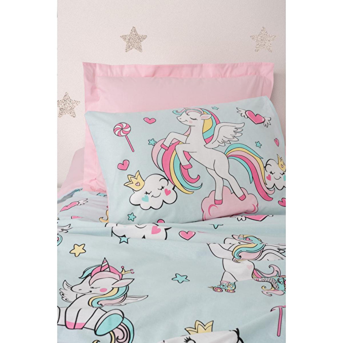 Cotton Box Junior Tek Kişilik Lastikli Çarşaflı Nevresim Takımı Twinka Pembe