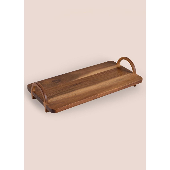 The Mia Natura Akasya Kulplu Tepsi 40x20x8 Cm