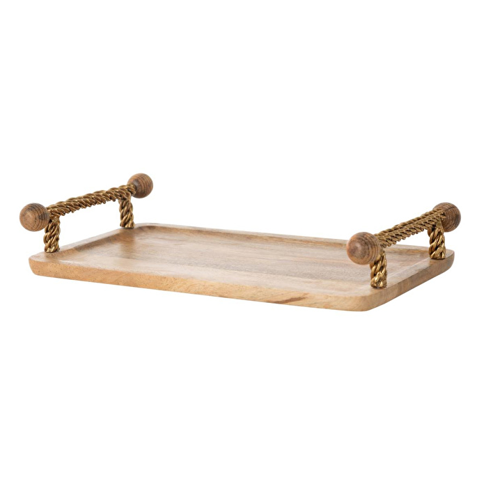 Mudo Home Wooden Dekorati̇f Tepsi̇ 35x20 Cm