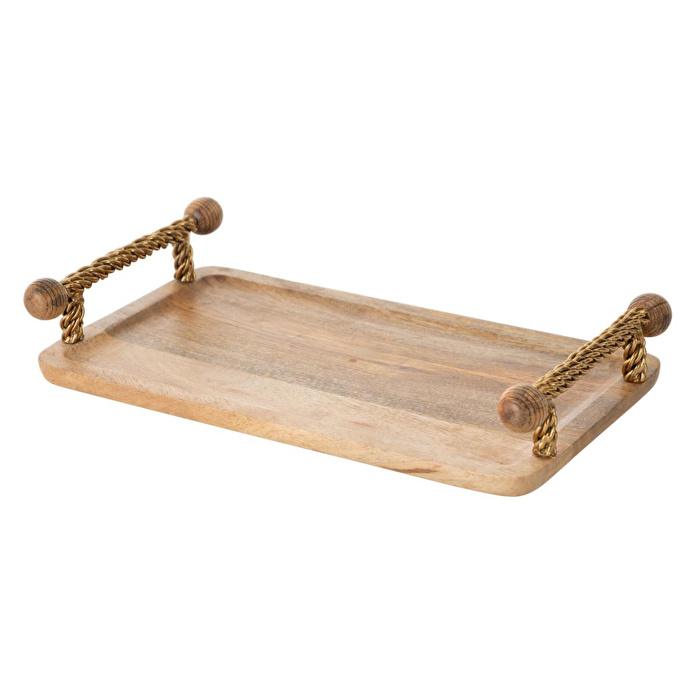 Mudo Home Wooden Dekorati̇f Tepsi̇ 35x20 Cm