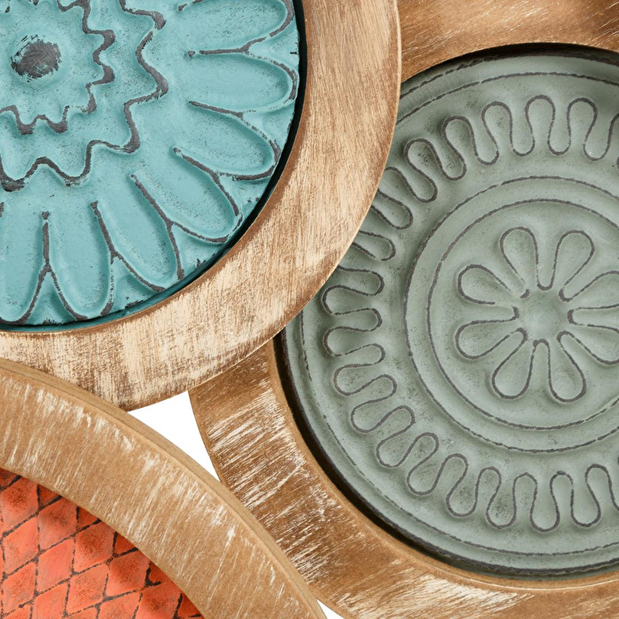 Mudo Home Aurora Renkli̇ Ahşap Duvar Dekoru 127x8.5x65cm