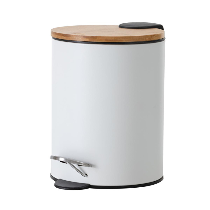 Mudo Home 5five Boho Çöp Kovasi Beyaz 22,5x17x23