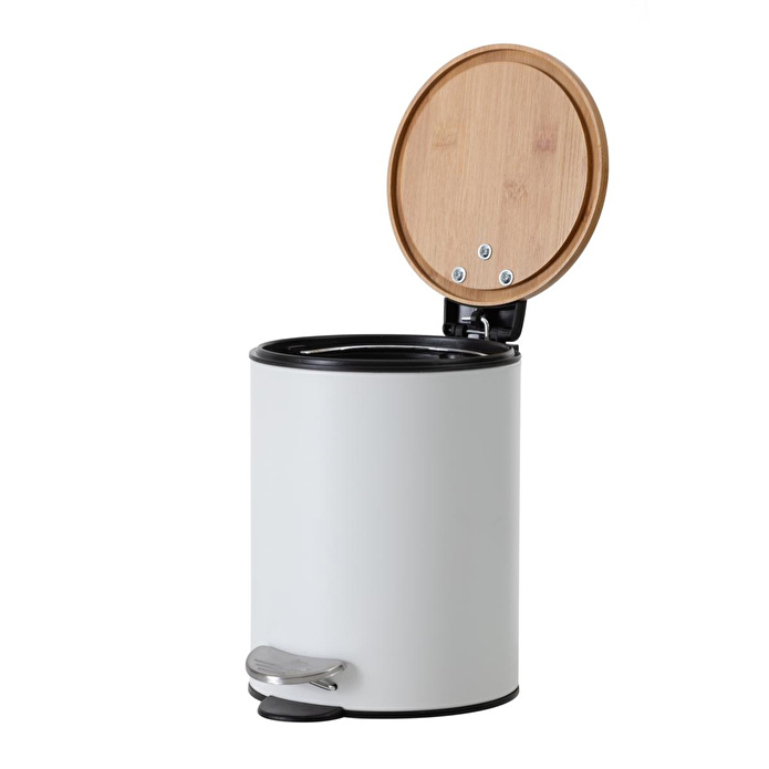 Mudo Home 5five Boho Çöp Kovasi Beyaz 22,5x17x23