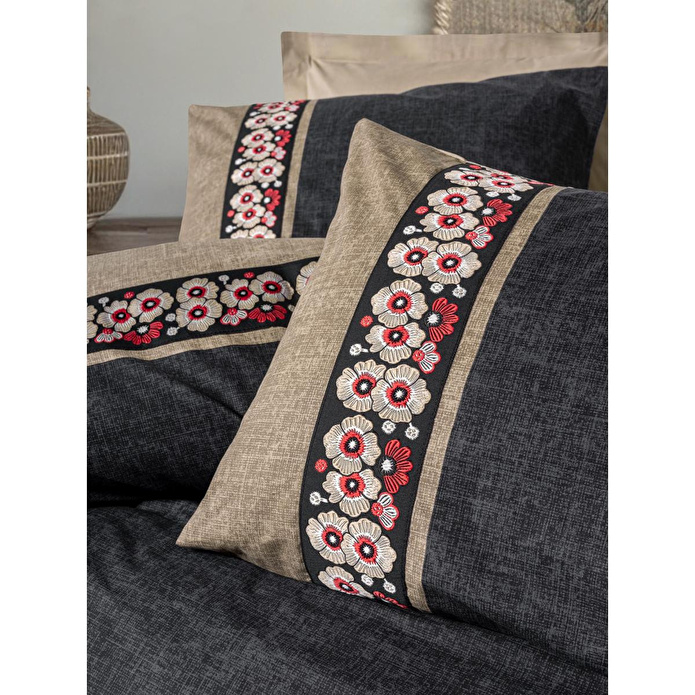 Cotton Box Folk Art Tek Kişilik Nevresim Takımı Yamka Bej