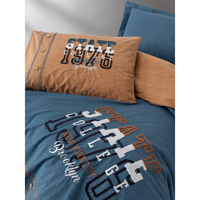 Cotton Box Mood Nakışlı Ranforce Tek Kişilik Nevresim Takımı State Tarçın