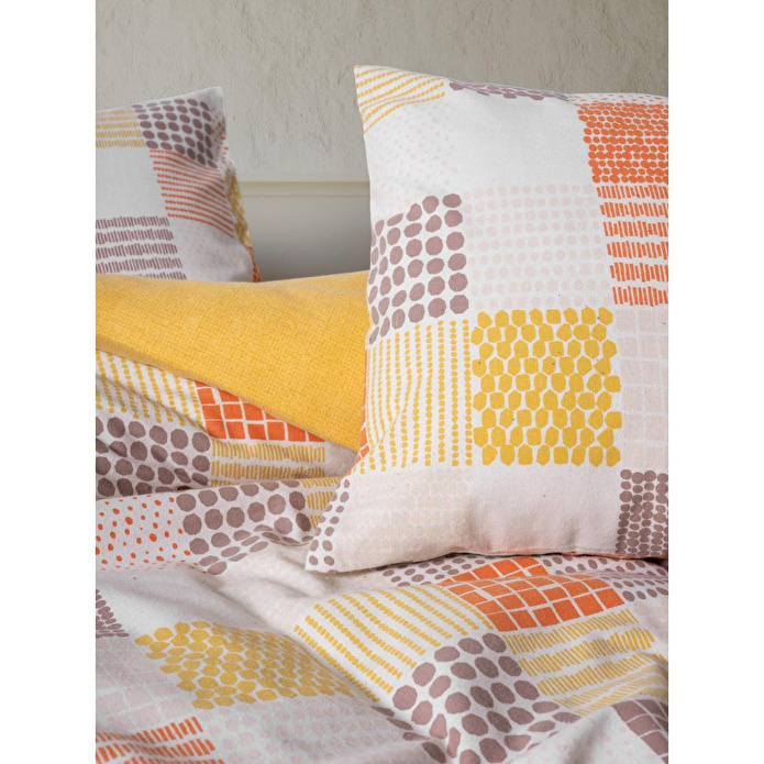 Cotton Box Flanel Çift Kişilik Nevresim Takımı Palm Hardal