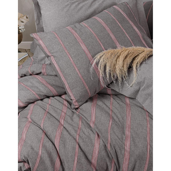 Cotton Box Ribbed Çift Kişilik Nevresim Takımı Barisan Gri