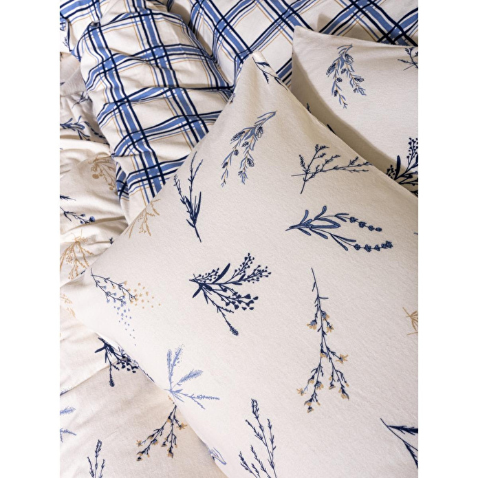 Cotton Box Flanel Çift Kişilik Nevresim Takımı Lavanid Mavi