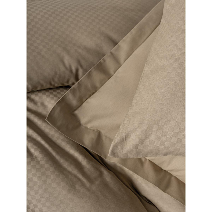 Cotton Box Plaid Ranforce Tek Kişilik Nevresim Takımı Vizon