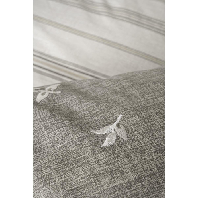 Cotton Box Klein Nakışlı Ranforce Çift Kişilik Nevresim Takımı Moke Kahve