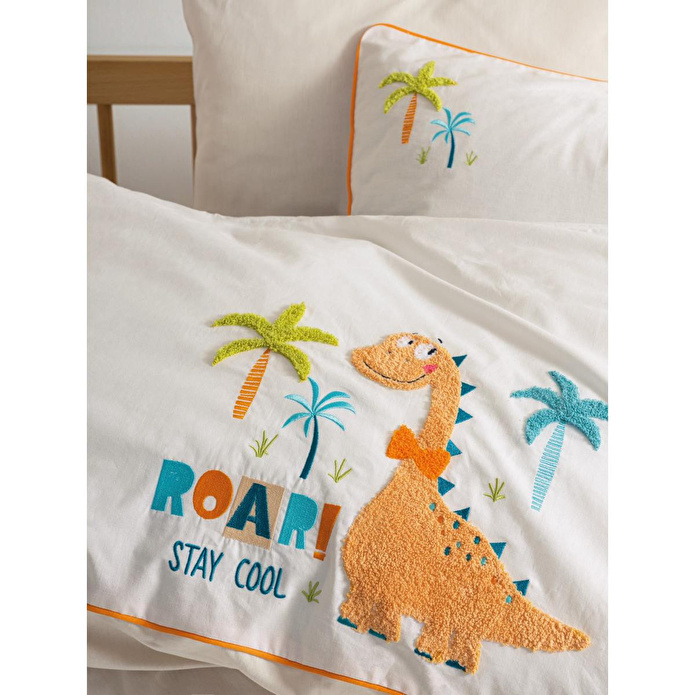 Cotton Box Punch Nakışlı Bebek Nevresim Takımı Kiddo Krem