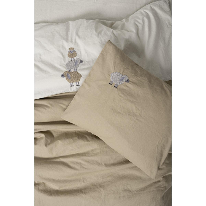 Cotton Box Cuddly Nakışlı Bebek Nevresim Takımı Lamp Bej