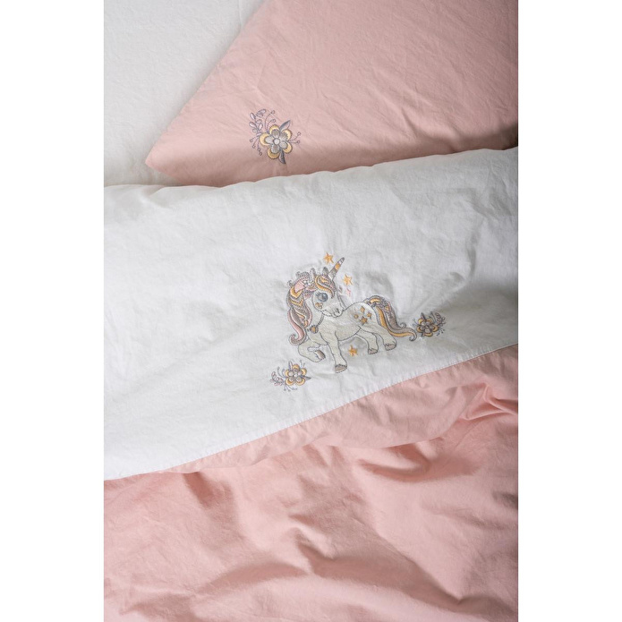 Cotton Box Cuddly Nakışlı Bebek Nevresim Takımı Bonic Beyaz