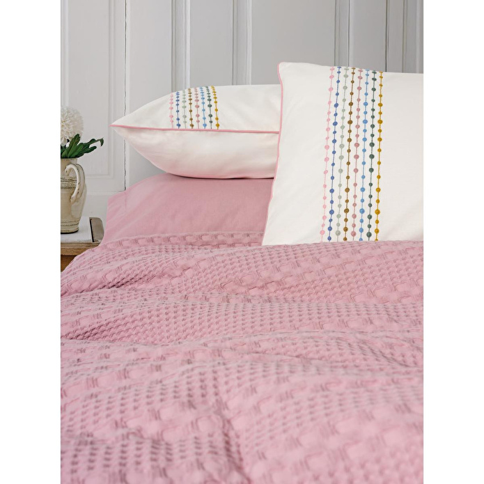 Cotton Box Aura Çift Kişilik Pike Takımı Pebble Pembe