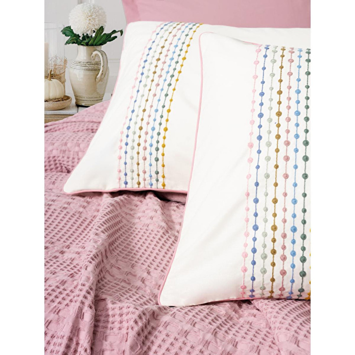 Cotton Box Aura Çift Kişilik Pike Takımı Pebble Pembe