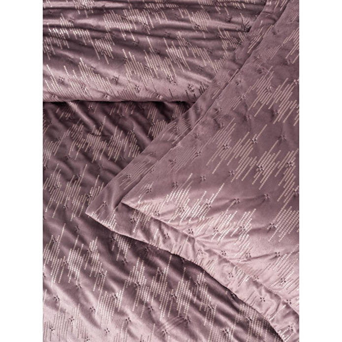 Cotton Box Smart Tek Kişilik Yatak Örtüsü Kadife Varaklı Luz Pudra