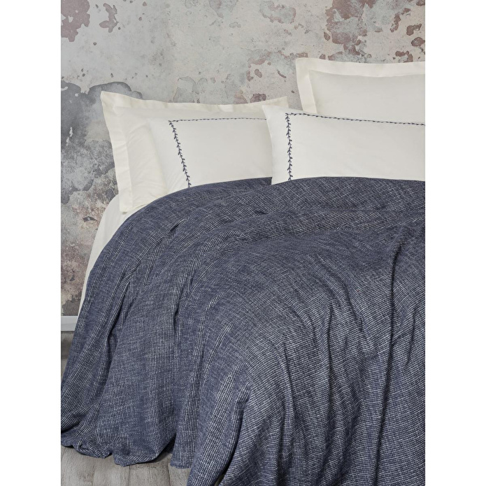 Cotton Box Embrova Şönil Çift Kişilik Yatak Örtüsü/pike Takımı Loom Lacivert