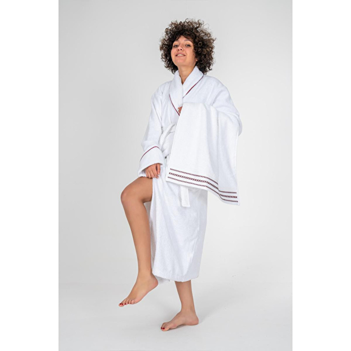 Cotton Box Classic Bornoz Seti Helya Beyaz Unisex l/xl