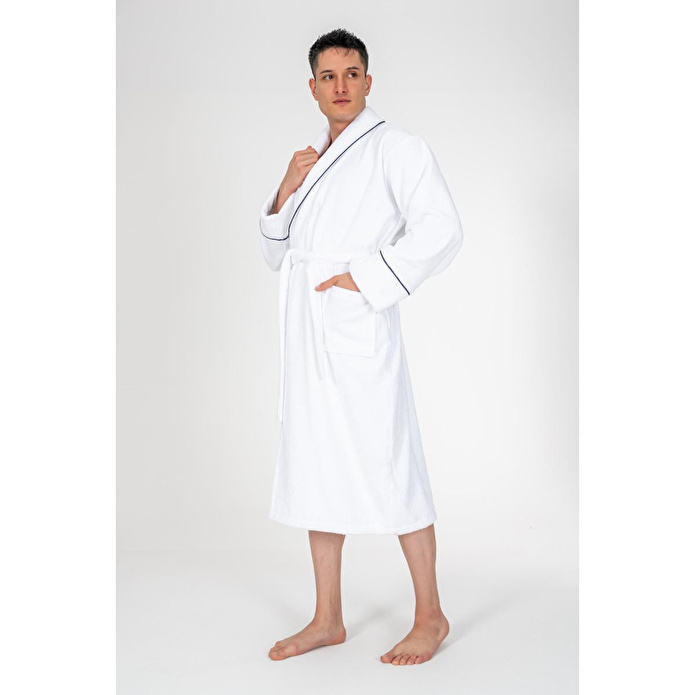 Cotton Box Classic Bornoz Seti Josina Beyaz Erkek L/xl