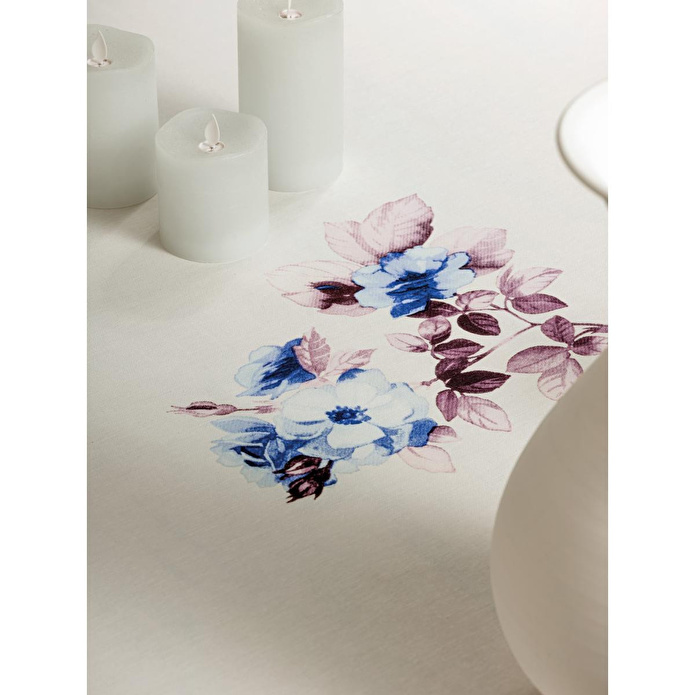 Cotton Box Pano Baskılı Masa Örtüsü Grazra Lila 170x170