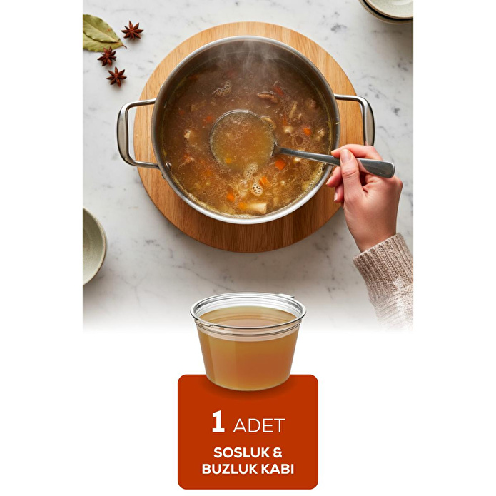 Vienev 1’li Dondurucuya Uygun Saklama Kabı – 120 Ml İlik, Tavuk Suyu, Sos Ve İlaç Saklama Kabı