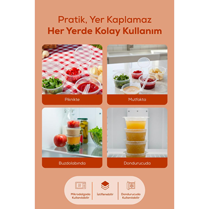 Vienev 1’li Dondurucuya Uygun Saklama Kabı – 120 Ml İlik, Tavuk Suyu, Sos Ve İlaç Saklama Kabı