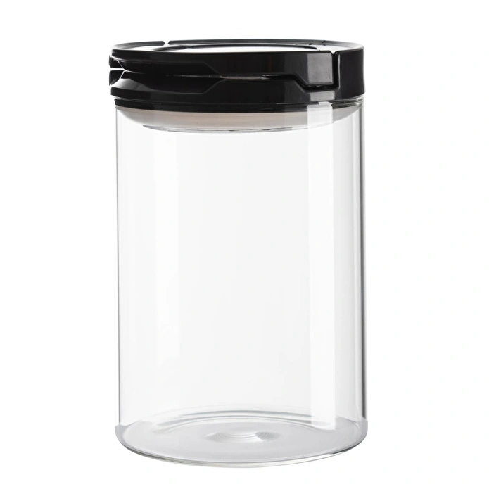 Mudo Home Cam Kavanoz Vakumlu Kapak Si̇yah 1300 Ml