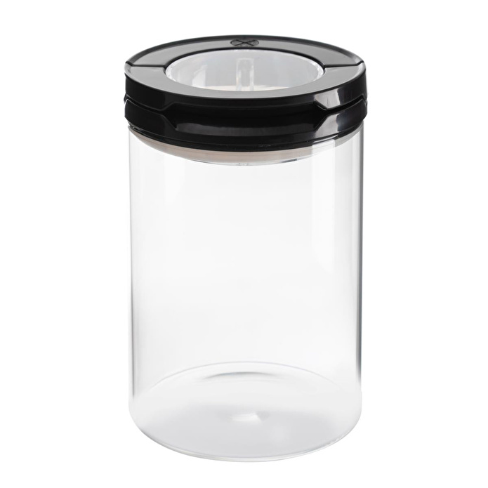 Mudo Home Cam Kavanoz Vakumlu Kapak Si̇yah 1300 Ml