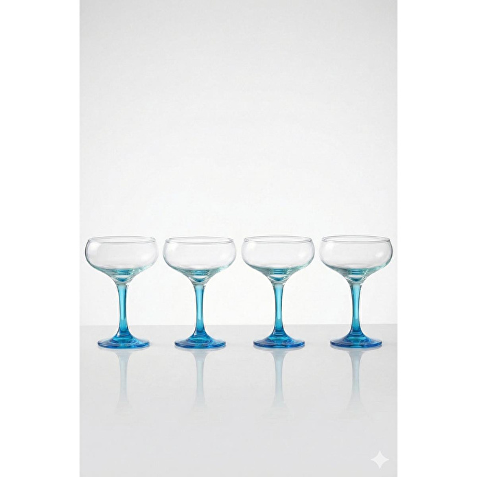 Rakle Marsilya 4'lü Cup Dondurmalık Seti Mavi-turkuaz 270 Cc