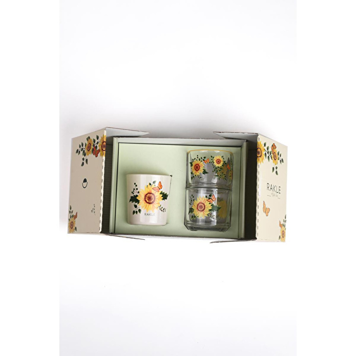 Rakle Sun Flower Stackable 3'lü Hediye Seti 180 Cc