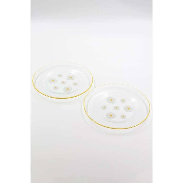 Rakle Fiona 4'lü Cam Pasta Tabağı Seti 19 Cm
