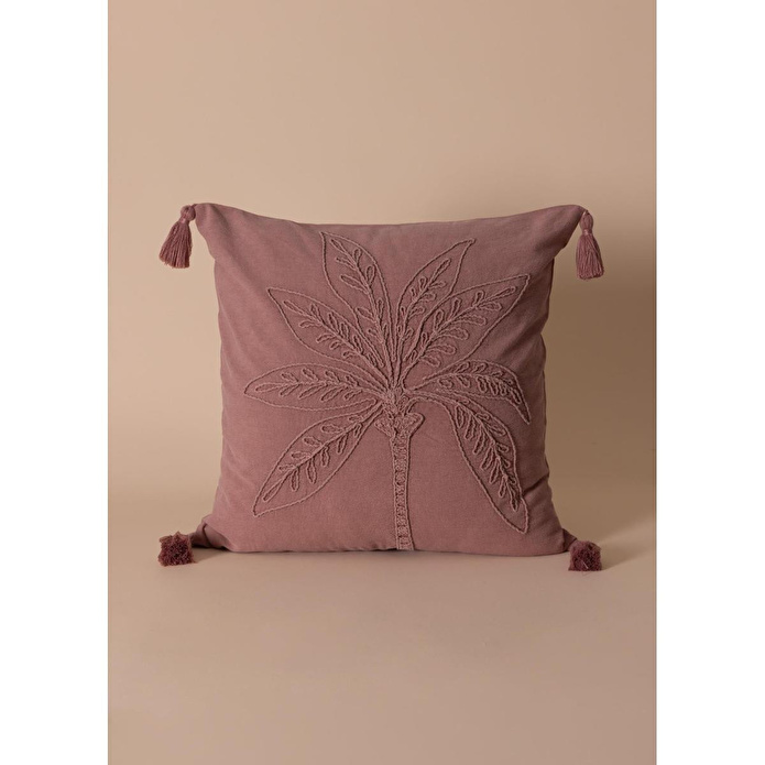 The Mia Püsküllü Kırlent Gül Kurusu 45x45cm