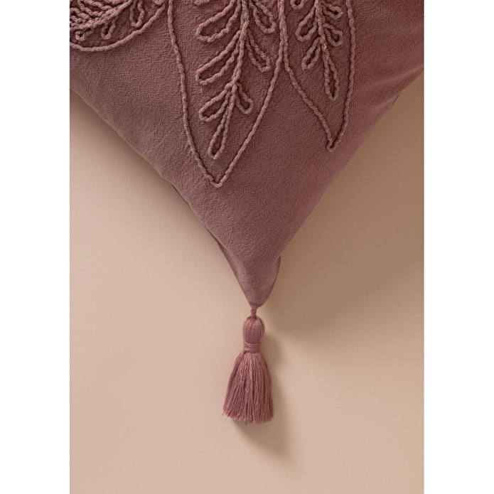 The Mia Püsküllü Kırlent Gül Kurusu 45x45cm