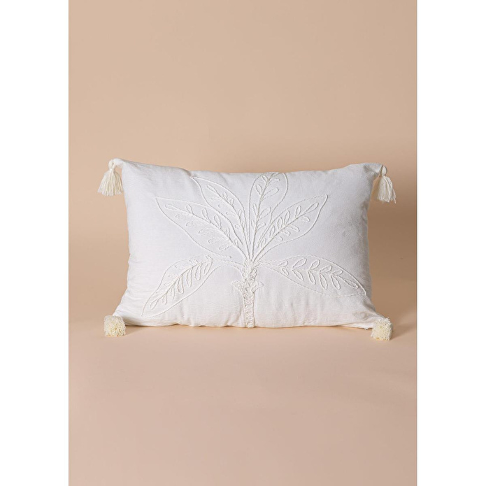 The Mia Püsküllü Kırlent Krem 35x50cm