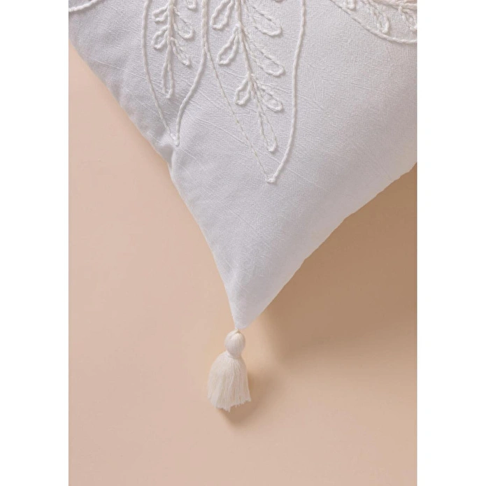 The Mia Püsküllü Kırlent Krem 35x50cm