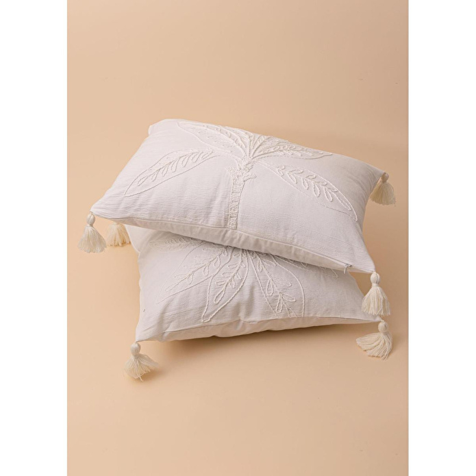 The Mia Püsküllü Kırlent Krem 45x45cm