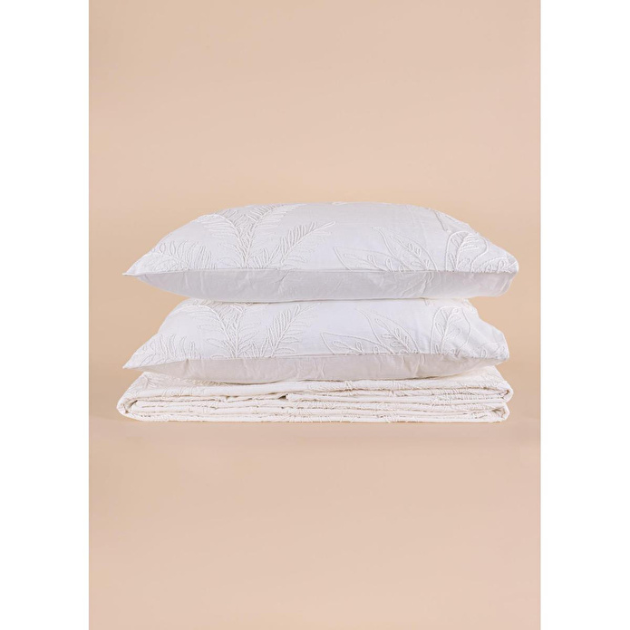 The Mia Çift Kişilik Yatak Örtüsü Seti 3 Parça Krem