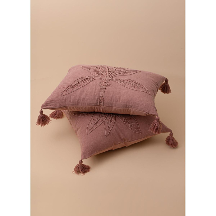 The Mia Püsküllü Kırlent Gül Kurusu 35x50cm