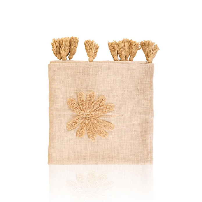 The Mia Papatya Desenli Örtü Krem 130 X 170 Cm