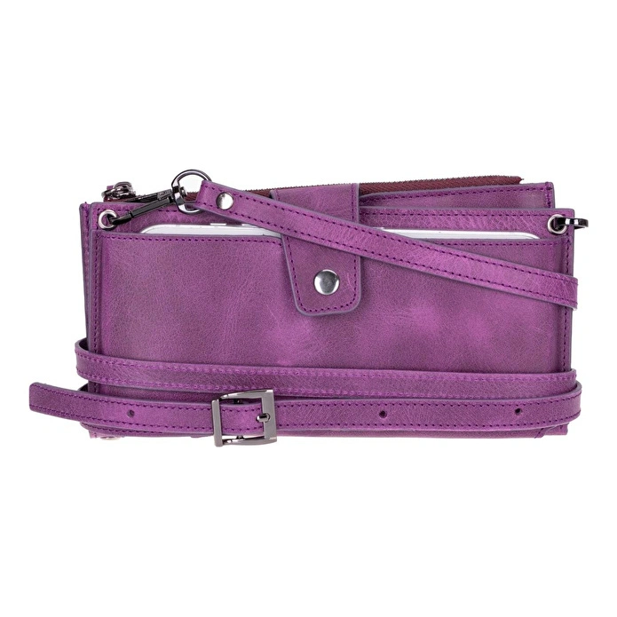 Bloominbag Lozan Strap Mulberry Velvet Gerçek Deri Çapraz Askılı Cüzdan Çanta