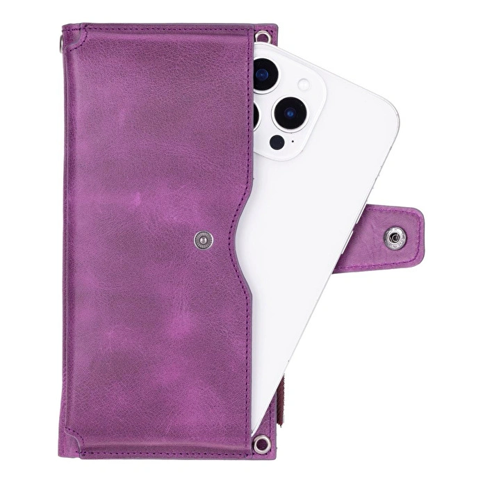 Bloominbag Lozan Strap Mulberry Velvet Gerçek Deri Çapraz Askılı Cüzdan Çanta