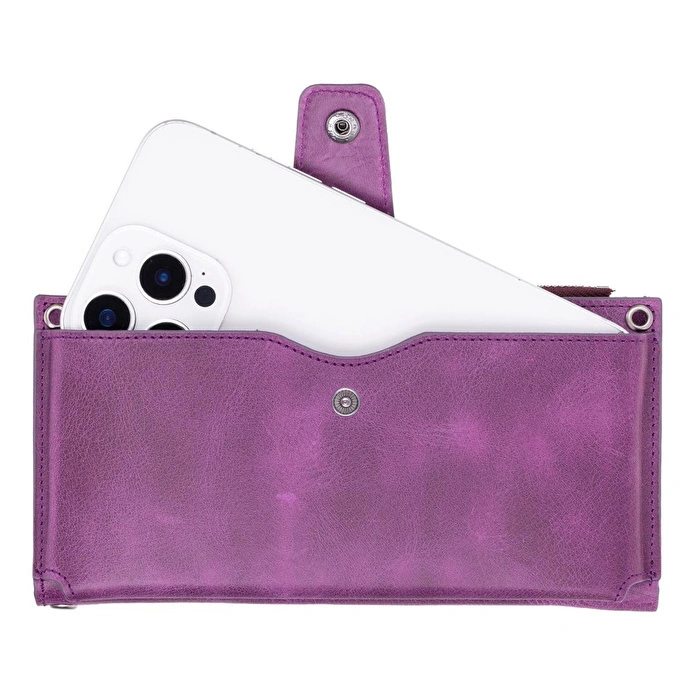 Bloominbag Lozan Strap Mulberry Velvet Gerçek Deri Çapraz Askılı Cüzdan Çanta