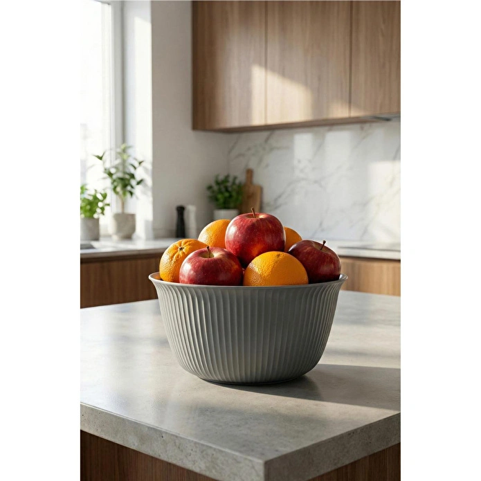 Vienev 3'lü 2 Litre Plastik Karıştırma Ve Saklama Kase Seti Gri