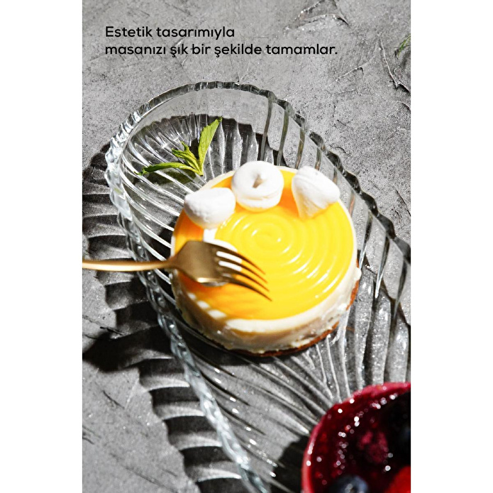 Vienev Büyük Sunumluk Cam Kayık Tabak