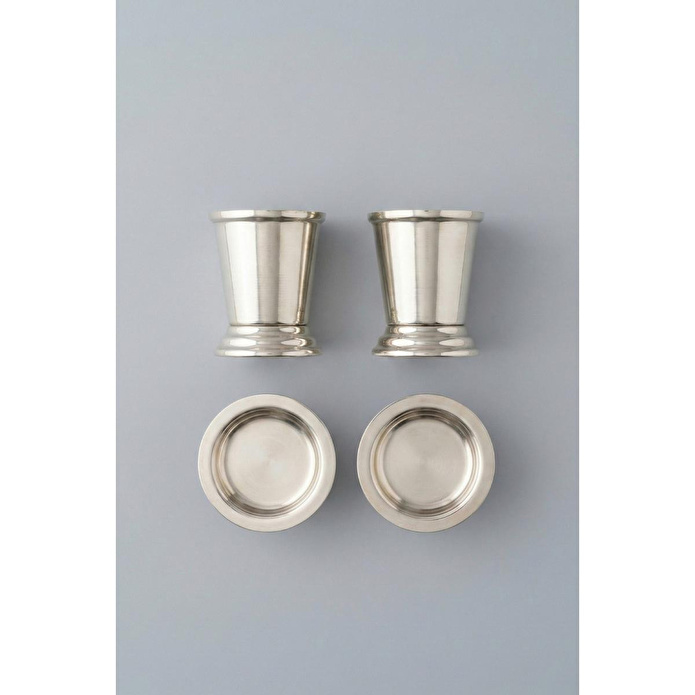 Vienev 4'lü Gümüş Renk Kahve Yanı Sunum Seti - 2x(ayaklı Lokumluk, Mini Gül Kovası) - Çeyizlik İkramlık