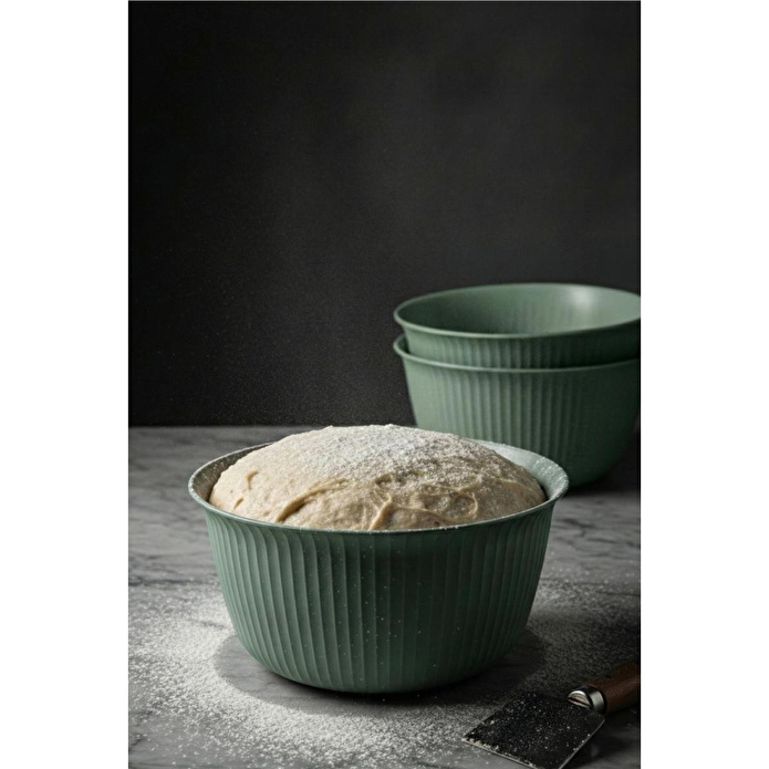 Vienev 3'lü 5 Litre Plastik Karıştırma Ve Saklama Kase Seti Yeşil