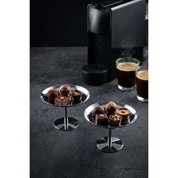 Vienev 2'li Gümüş Renk Metal Sunum Standı - Şık Ve Dekoratif İkramlık Standı