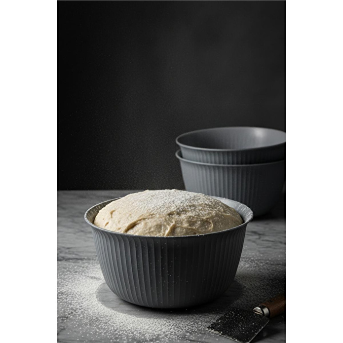 Vienev 3'lü 5 Litre Plastik Karıştırma Ve Saklama Kase Seti Antrasit