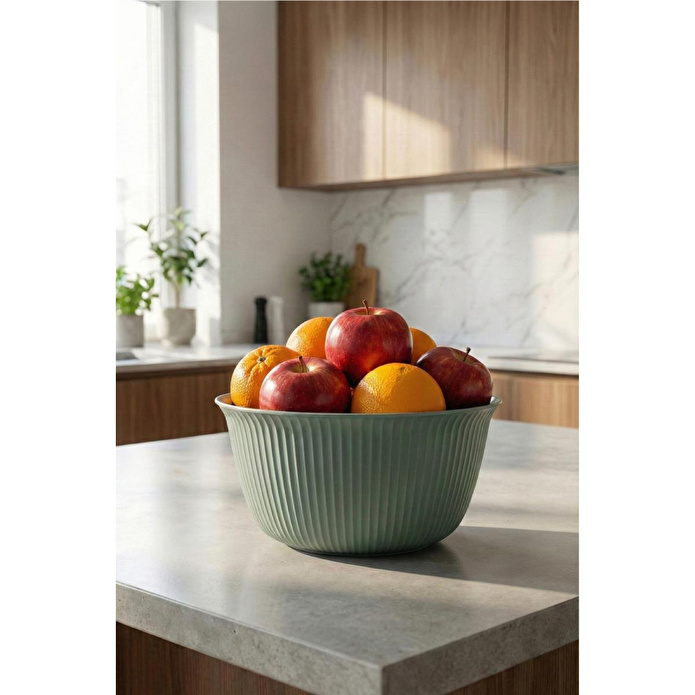 Vienev 3'lü 2 Litre Plastik Karıştırma Ve Saklama Kase Seti Yeşil